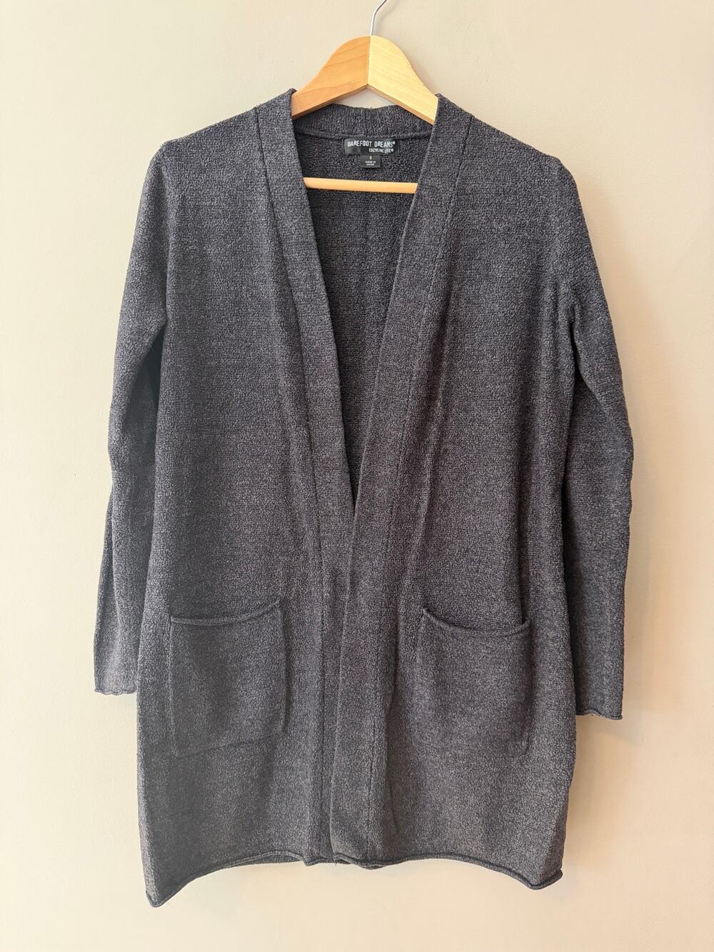 Barefoot Dreams CozyChic Lite Gray Cardigan Sweater Size S